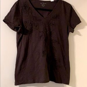 Chico’s t shirt, same color beautiful appliqués.